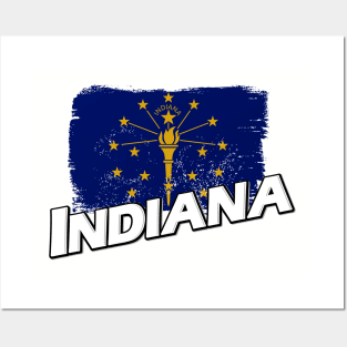 Indiana flag Posters and Art